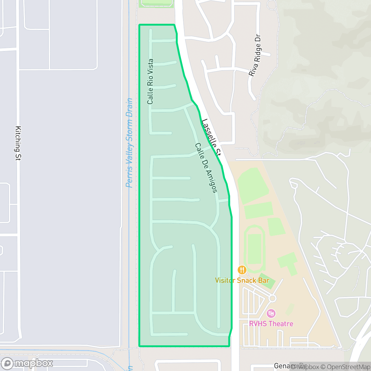 Map showing the location of Moreno Valley Ranch, Moreno Valley, CA