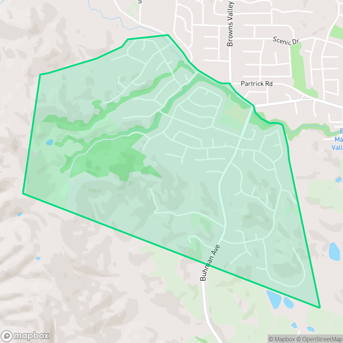 Map showing the location of Browns Valley South, Napa, CA