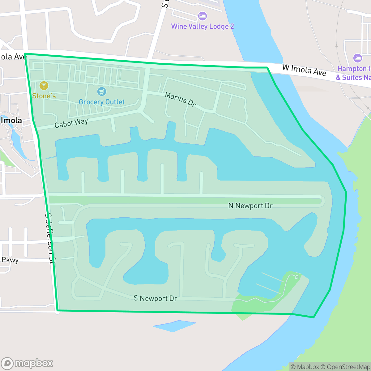 Map showing the location of Riverpark, Napa, CA