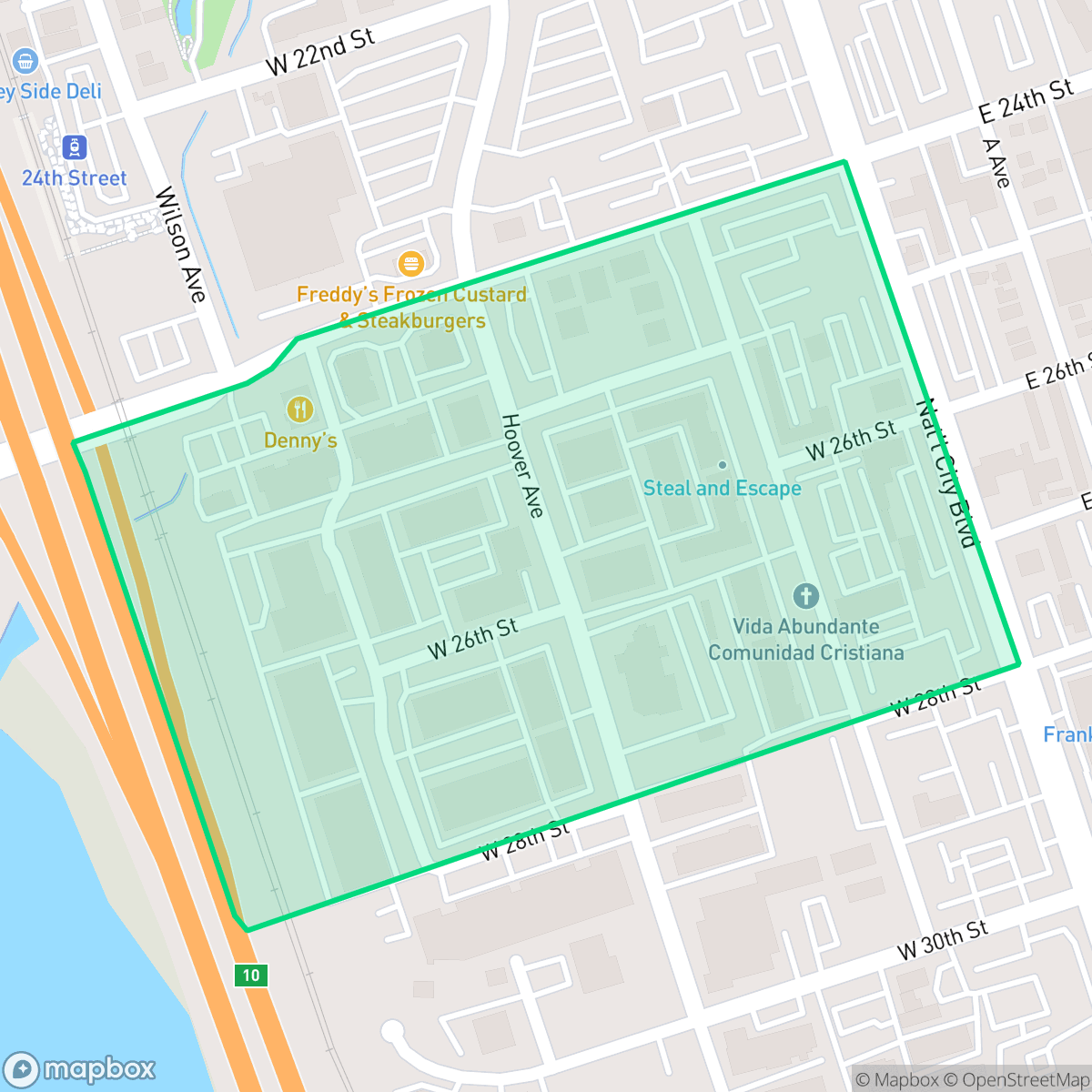 Map showing the location of South Port Bussiness Center, National City, CA