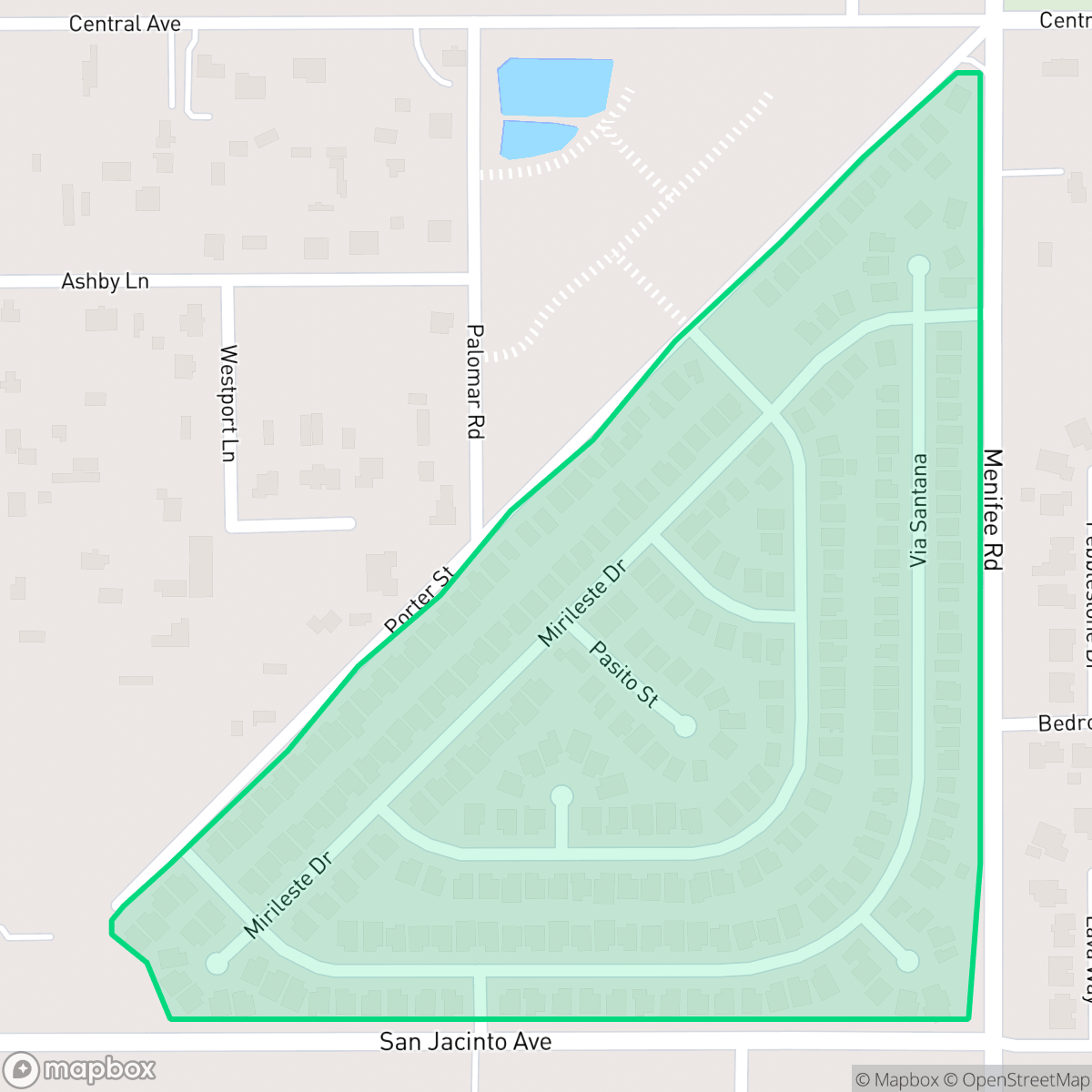 Map showing the location of Nuevo Ranch, Nuevo, CA