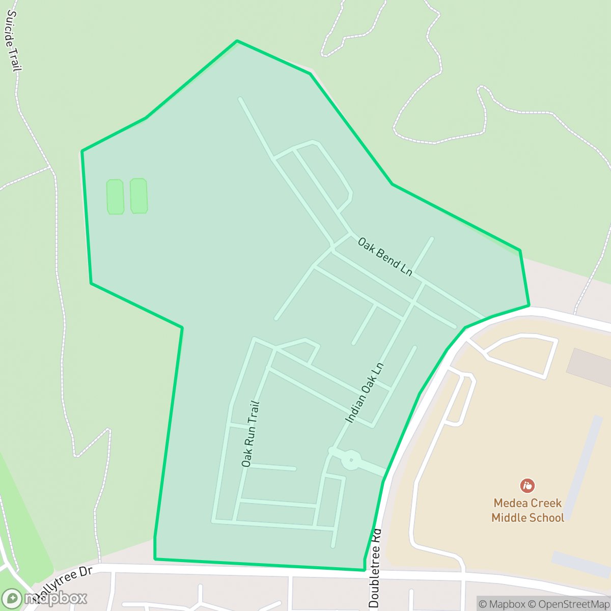 Map showing the location of Shadow Ridge, Oak Park, CA