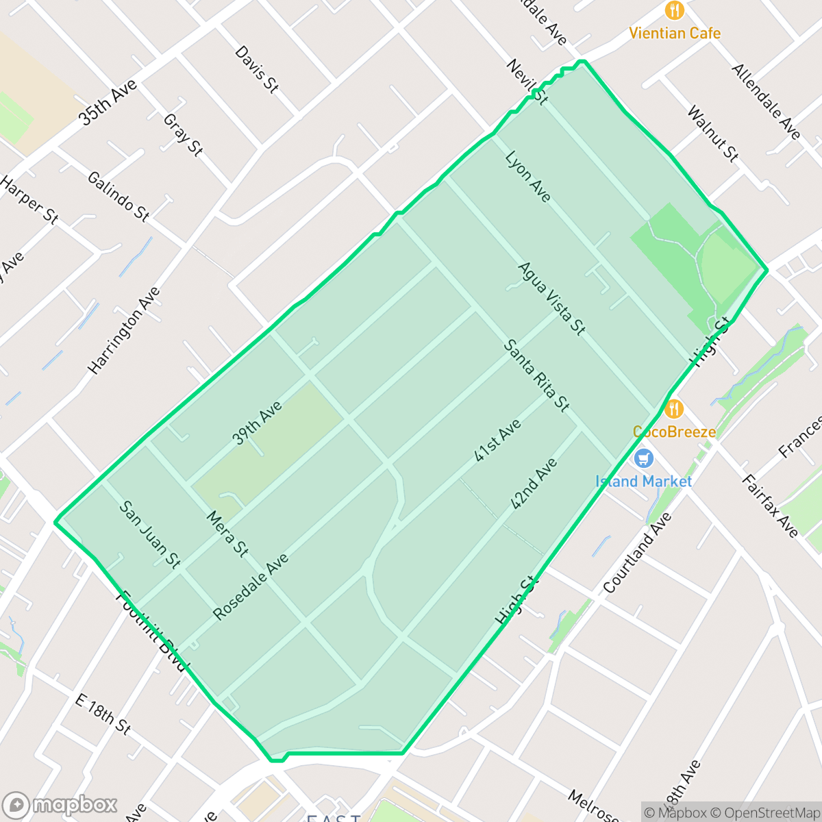 Map showing the location of Jefferson, Oakland, CA
