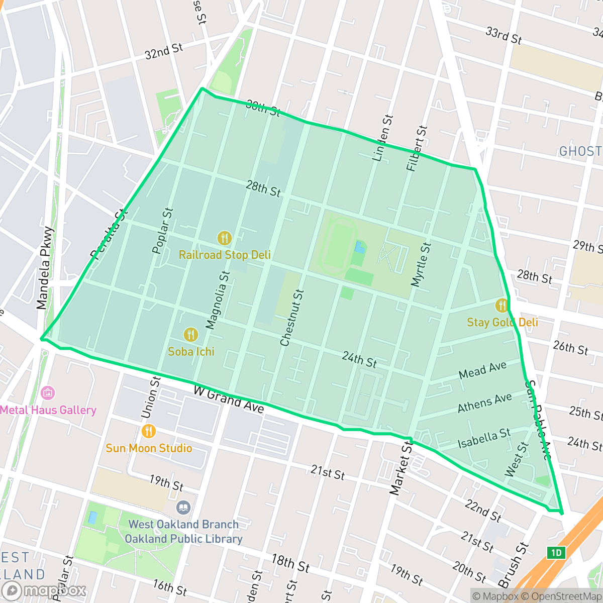 Map showing the location of McClymonds, Oakland, CA