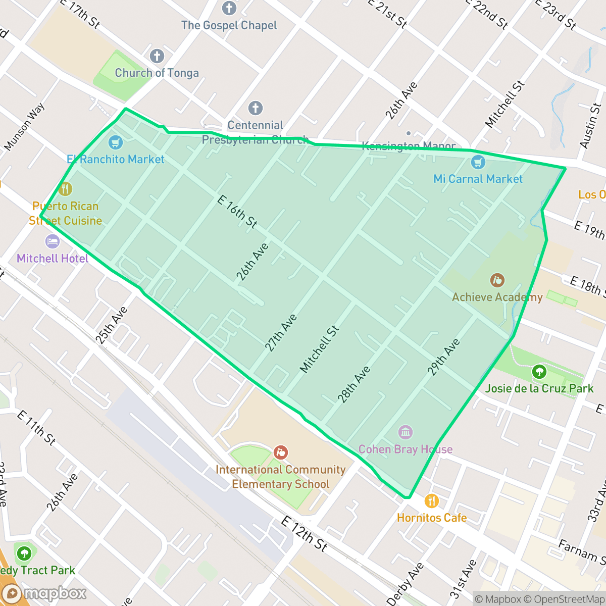 Map showing the location of Oak Tree, Oakland, CA
