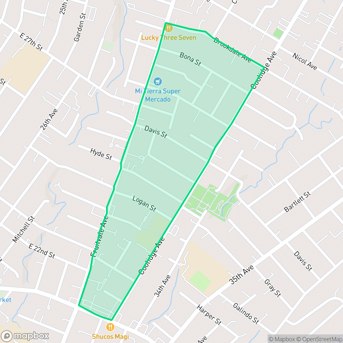 Map showing the location of Patten, Oakland, CA