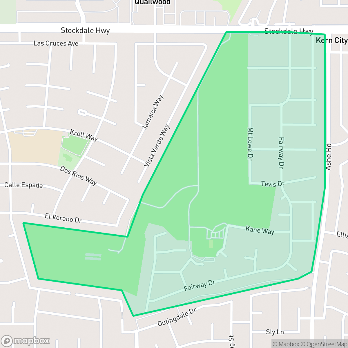 Map showing the location of Olde Stockdale, CA — coverage area