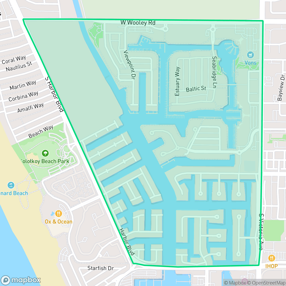 Map showing the location of Channel Islands, Oxnard, CA