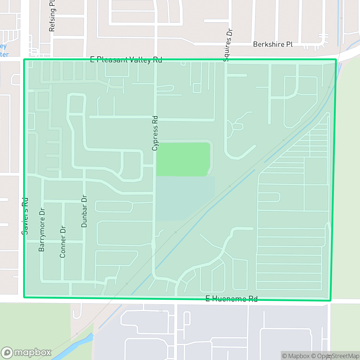 Map showing the location of Cypress, Oxnard, CA