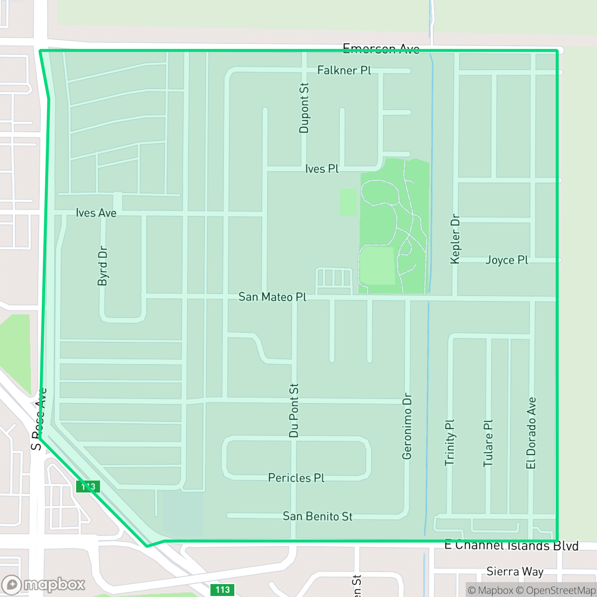Map showing the location of Lemonwood/Eastmont, Oxnard, CA