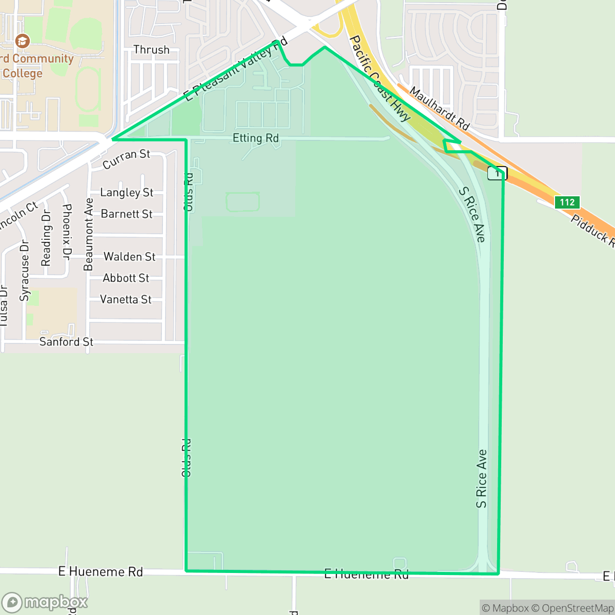 Map showing the location of Mar Vista, Oxnard, CA
