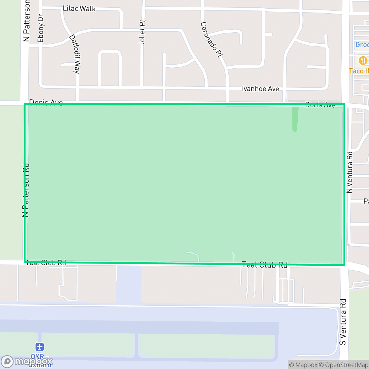 Map showing the location of Teal Club, Oxnard, CA