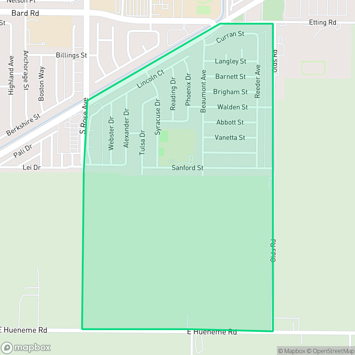 Map showing the location of Tierra Vista, Oxnard, CA