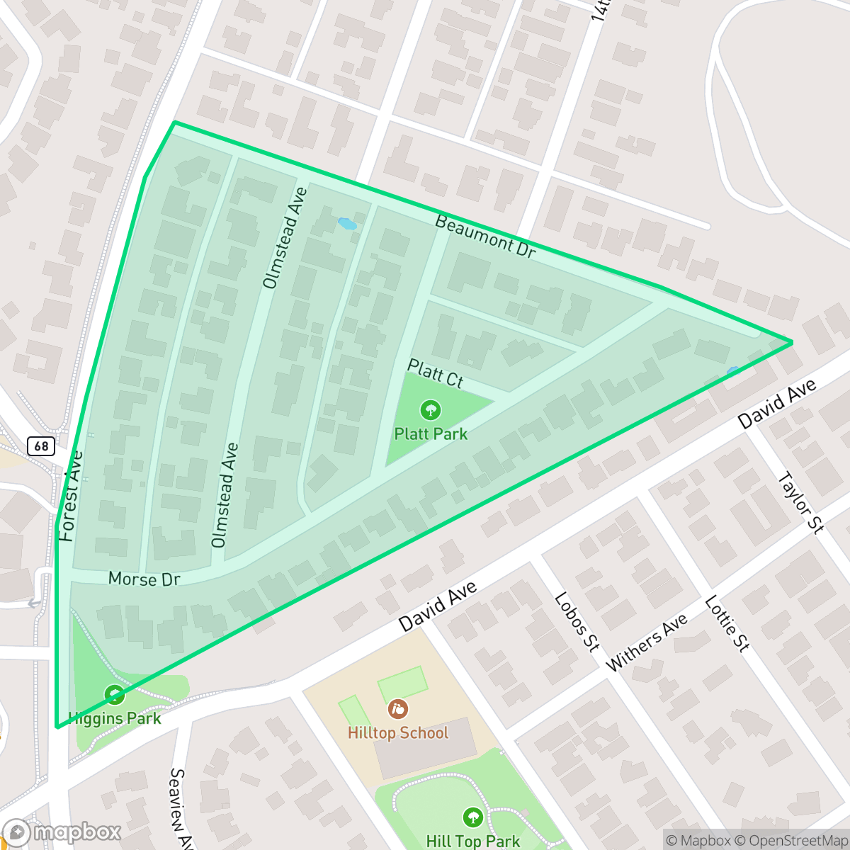 Map showing the location of Country Club Heights, Pacific Grove, CA