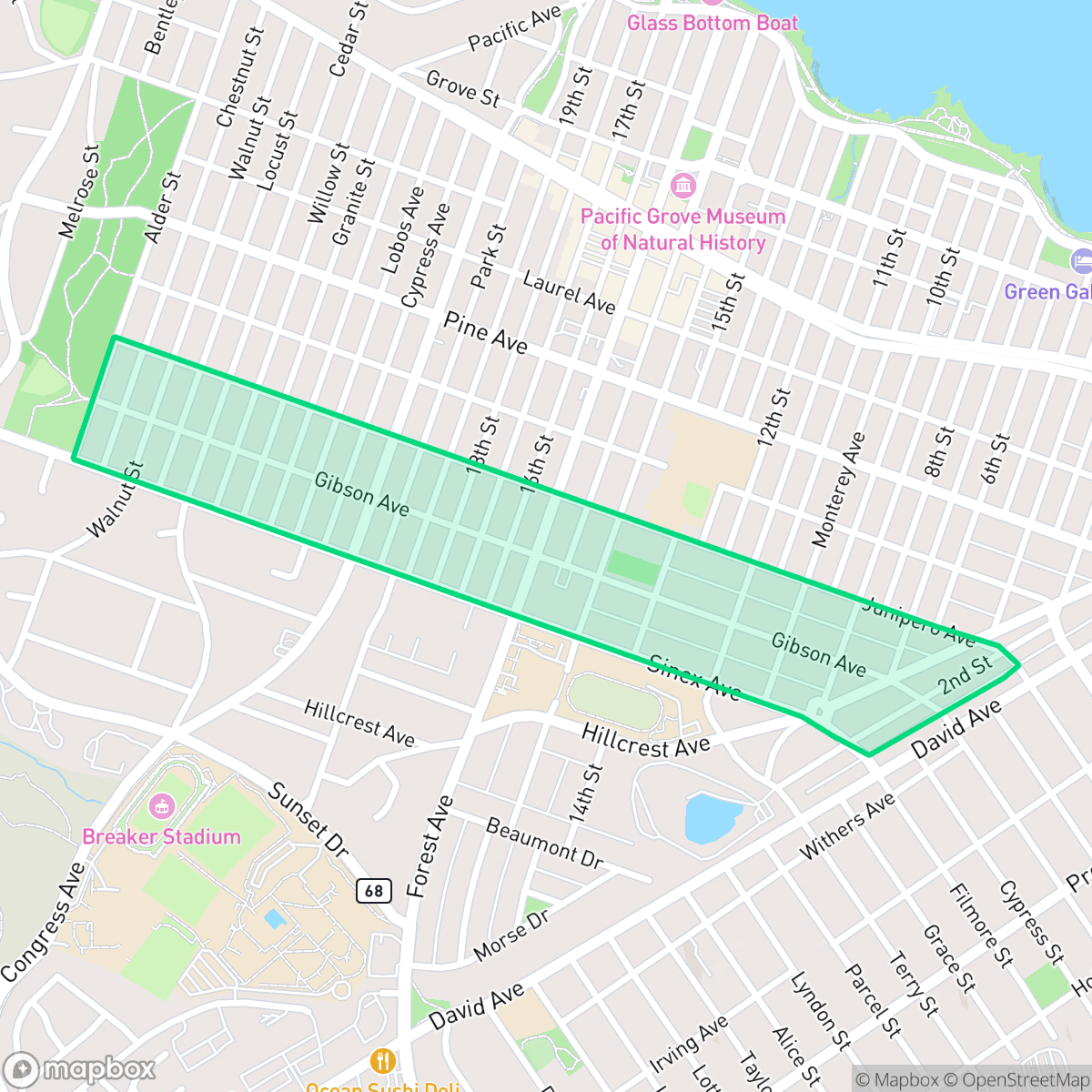Map showing the location of Fifth Addition, Pacific Grove, CA