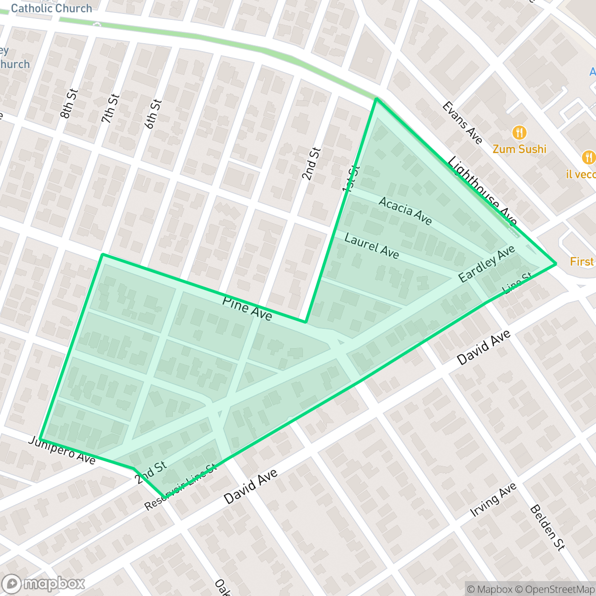 Map showing the location of Fourth Addition, Pacific Grove, CA