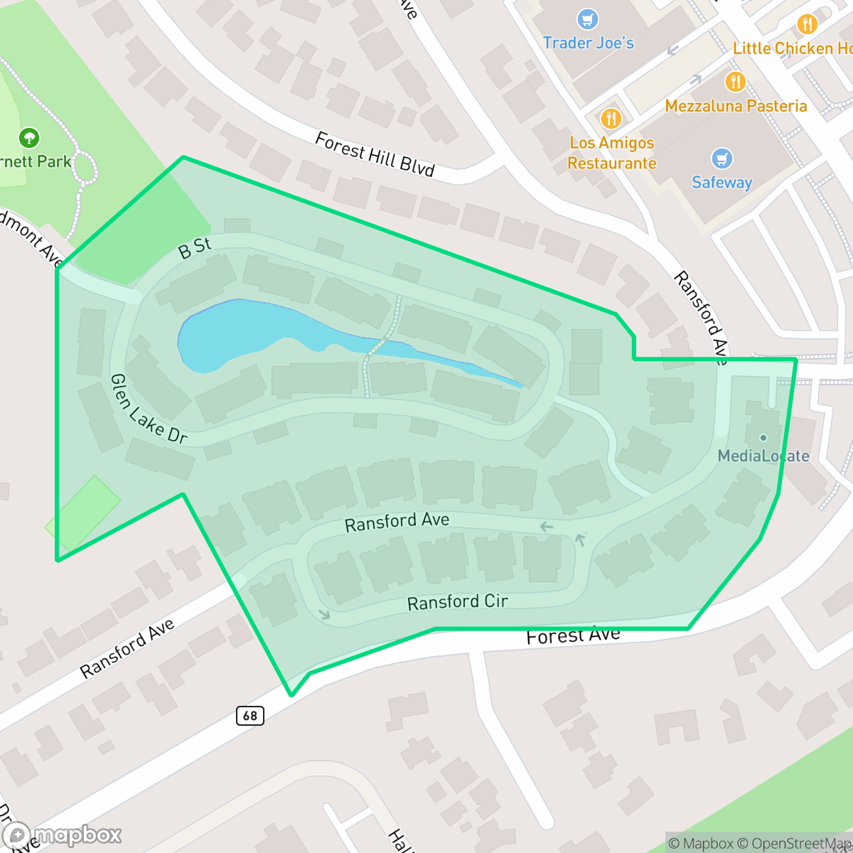 Map showing the location of Glen, Pacific Grove, CA