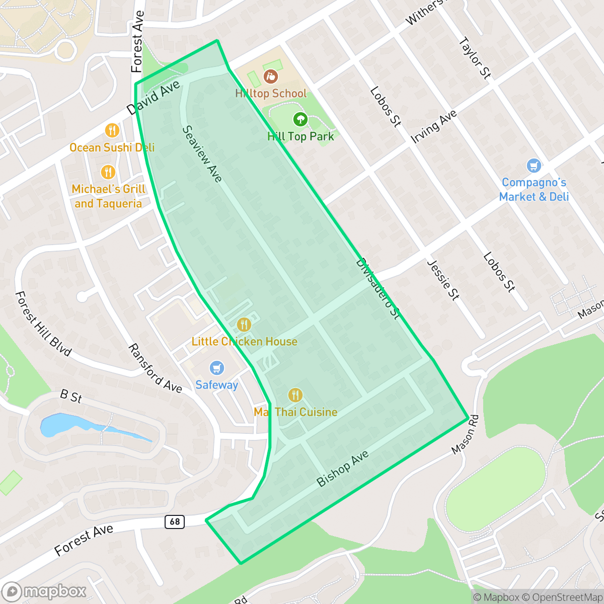 Map showing the location of Seaview, Pacific Grove, CA