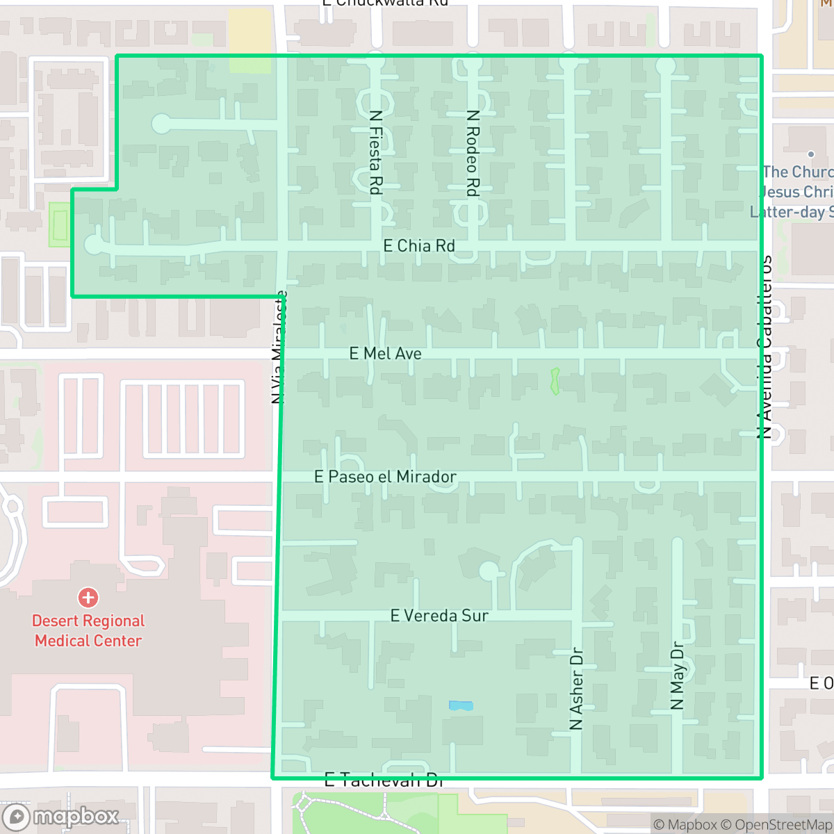 Map showing the location of El Mirador, Palm Springs, CA