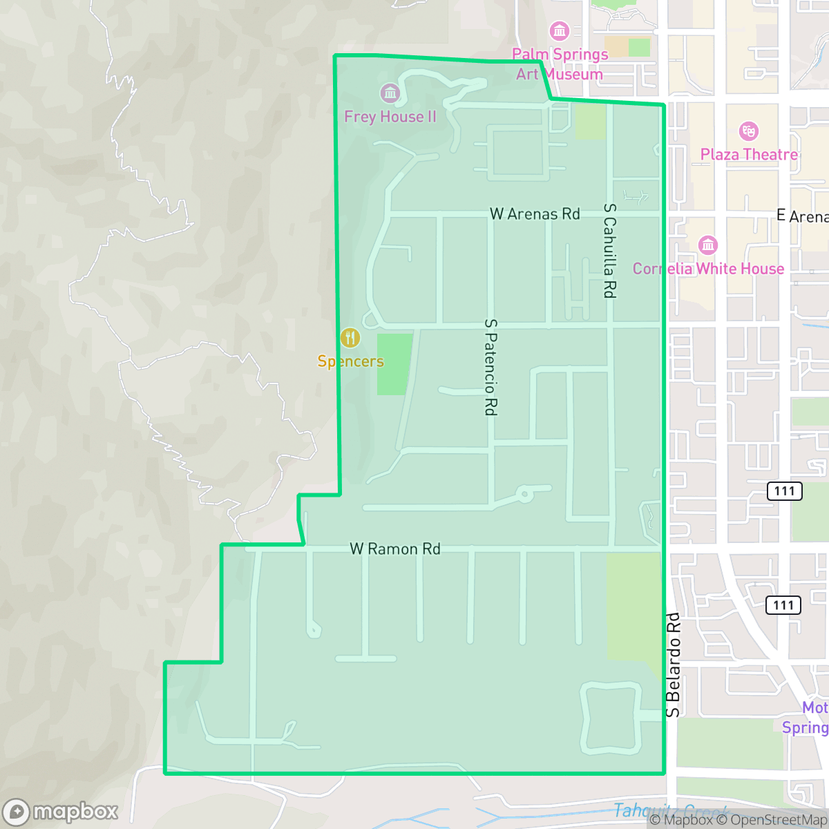 Map showing the location of Historic Tennis Club, Palm Springs, CA