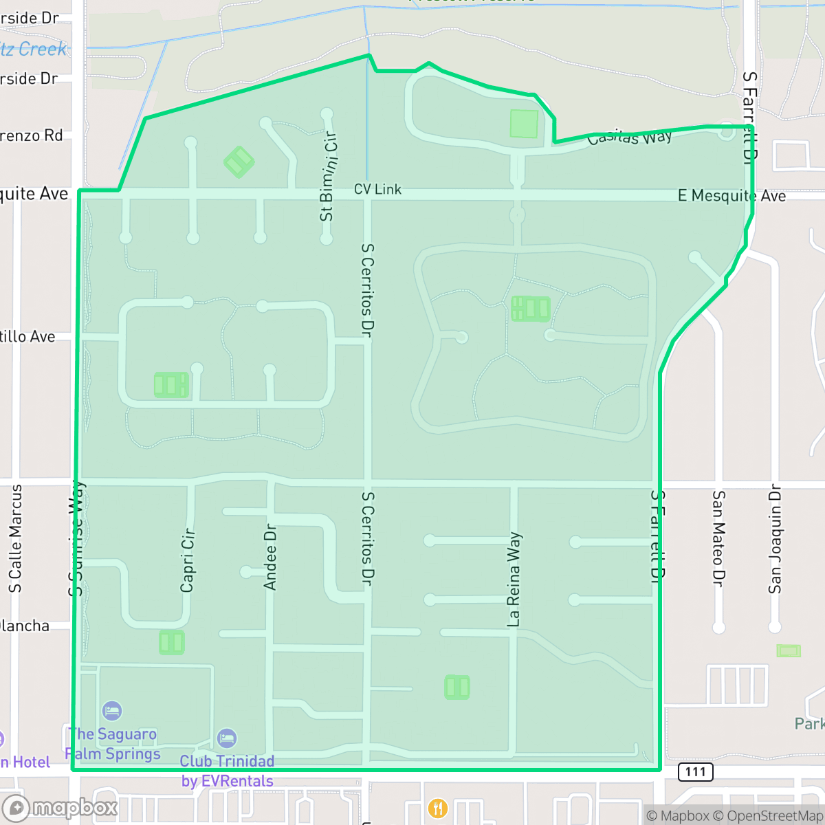 Map showing the location of Sonora Sunrise, Palm Springs, CA