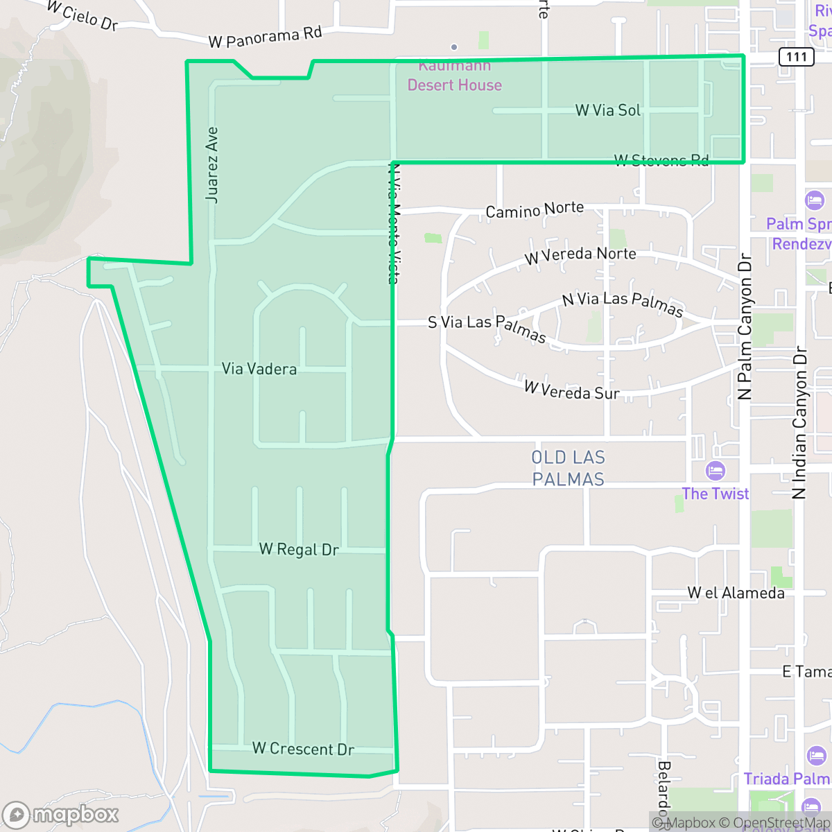 Map showing the location of Vista Las Palmas, Palm Springs, CA
