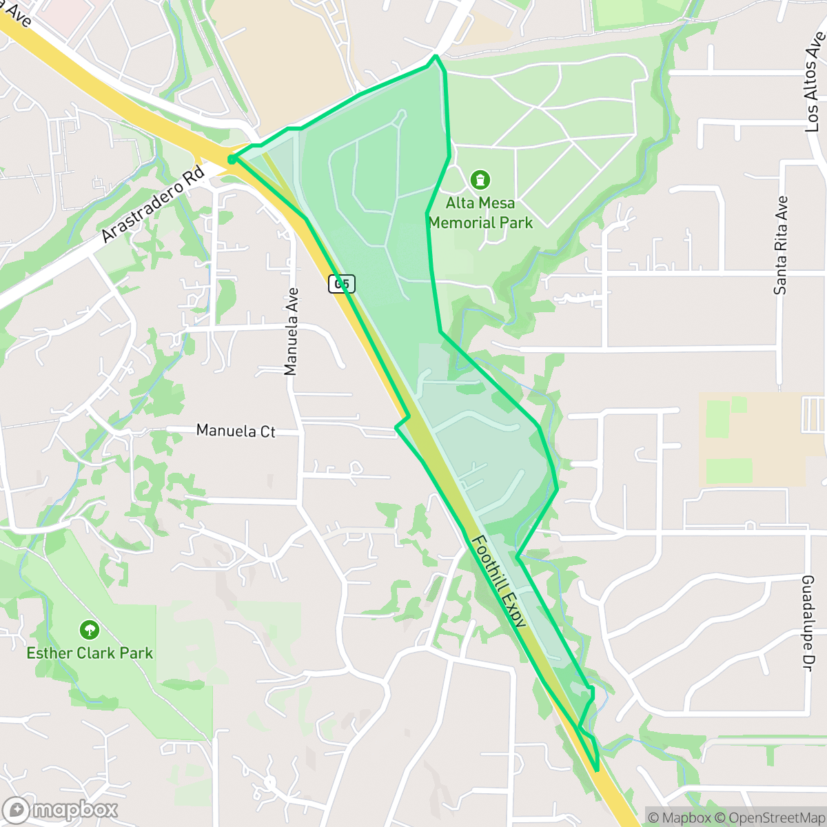 Map showing the location of Greater Miranda, Palo Alto, CA