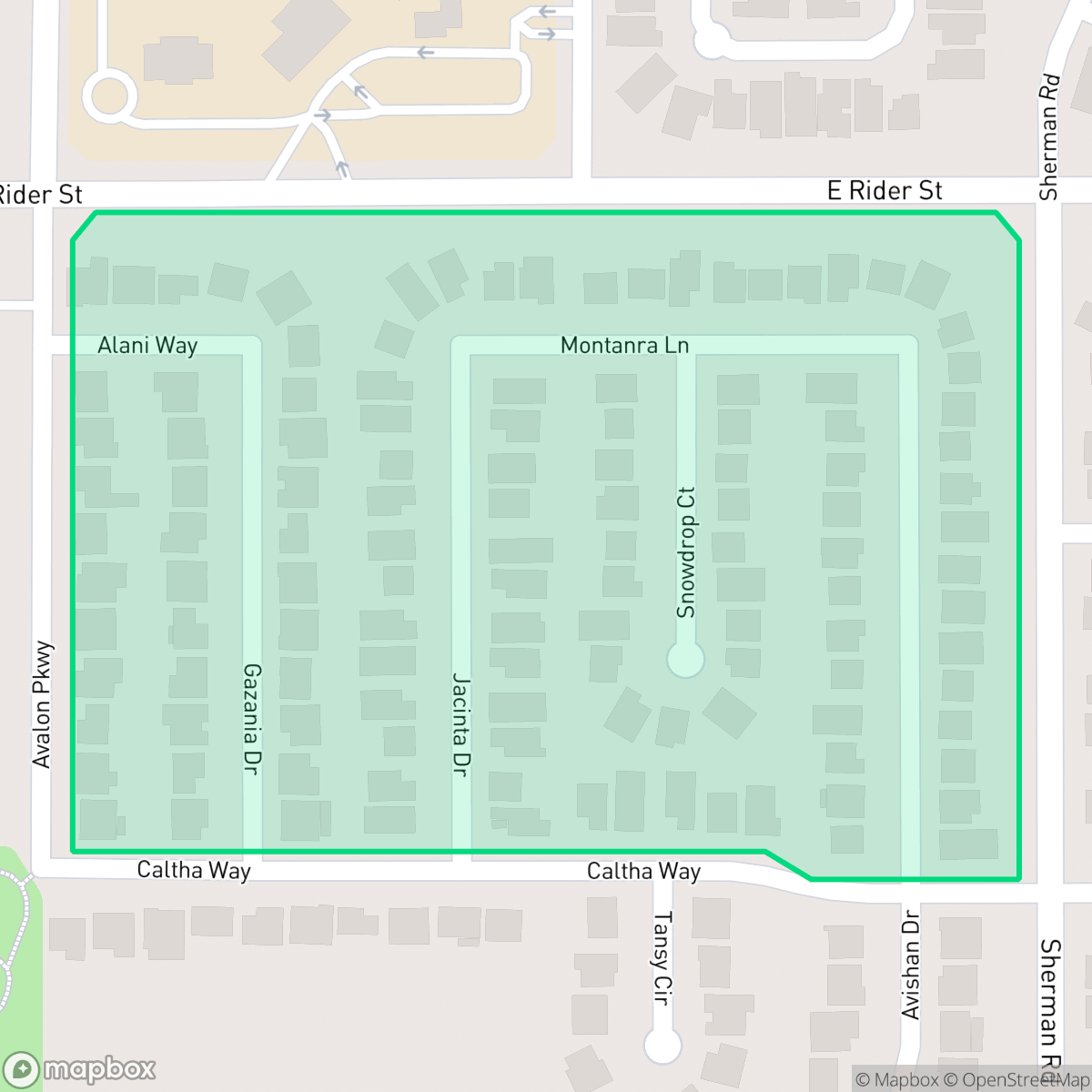 Map showing the location of Mountain View, Perris, CA