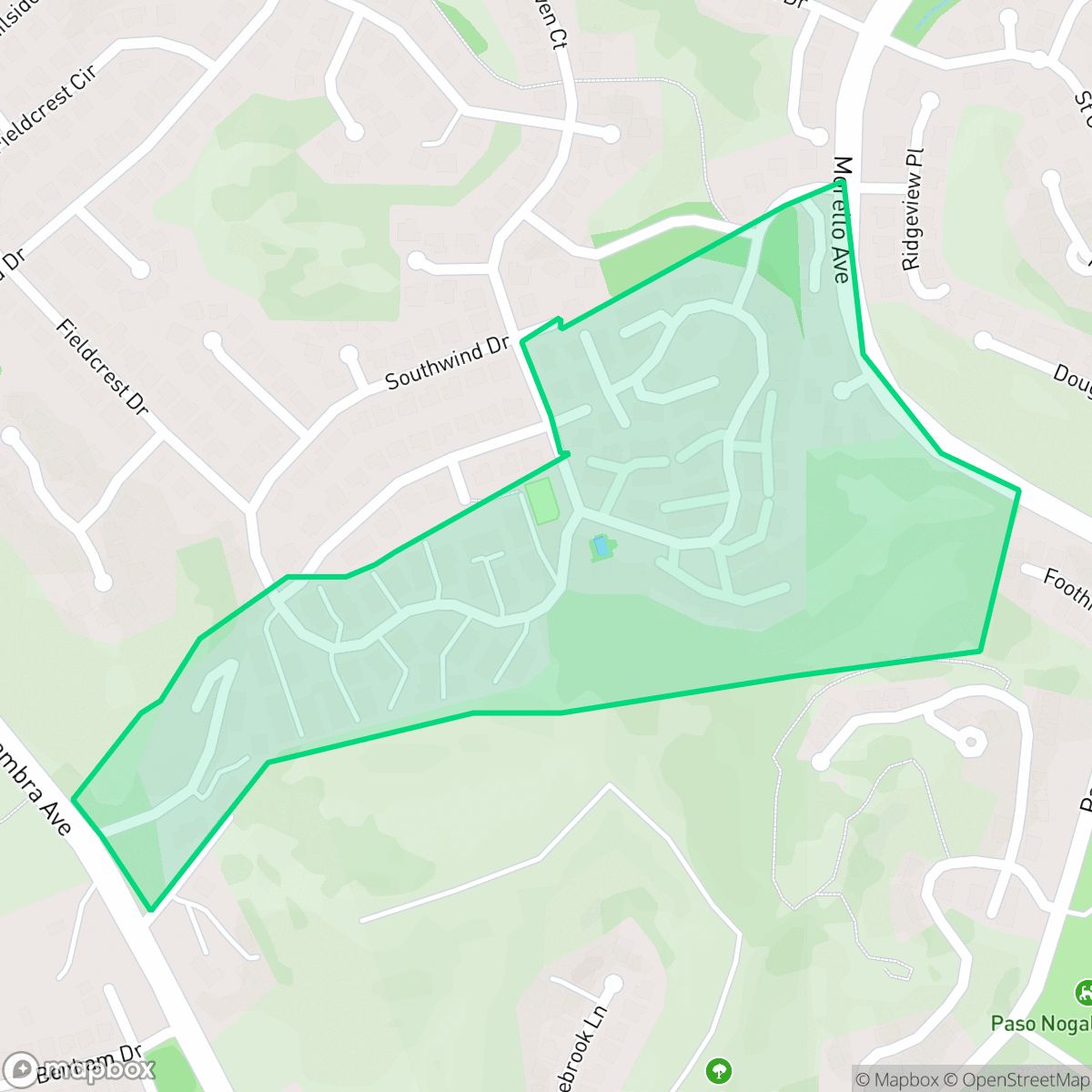 Map showing the location of Ridgeview, Pleasant Hill, CA