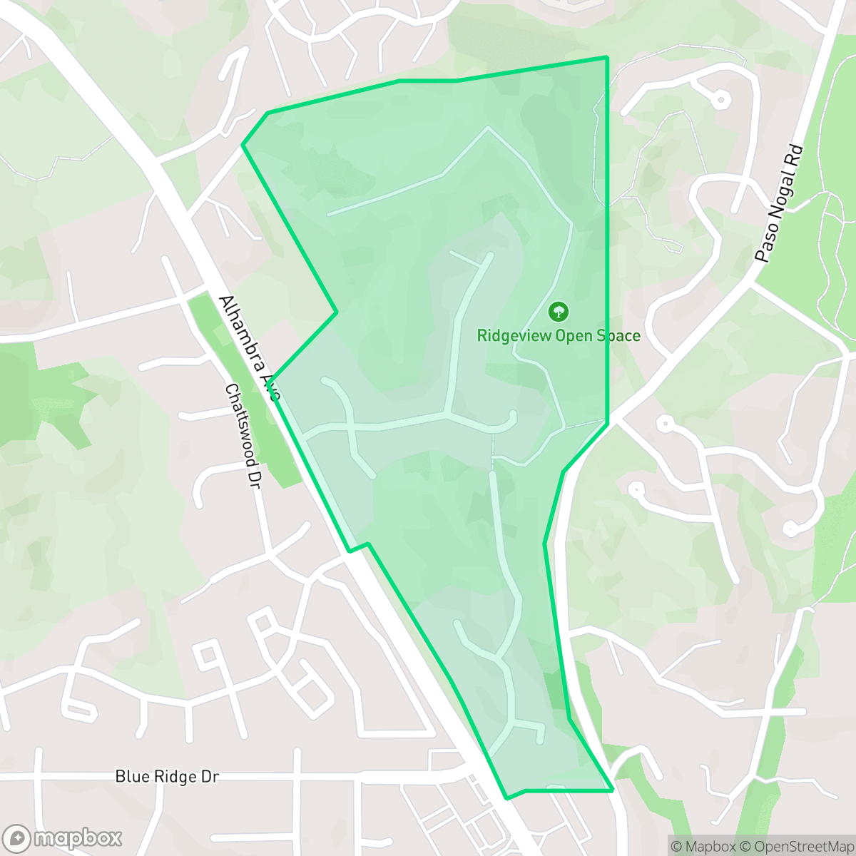 Map showing the location of Saddle Ridge, Pleasant Hill, CA