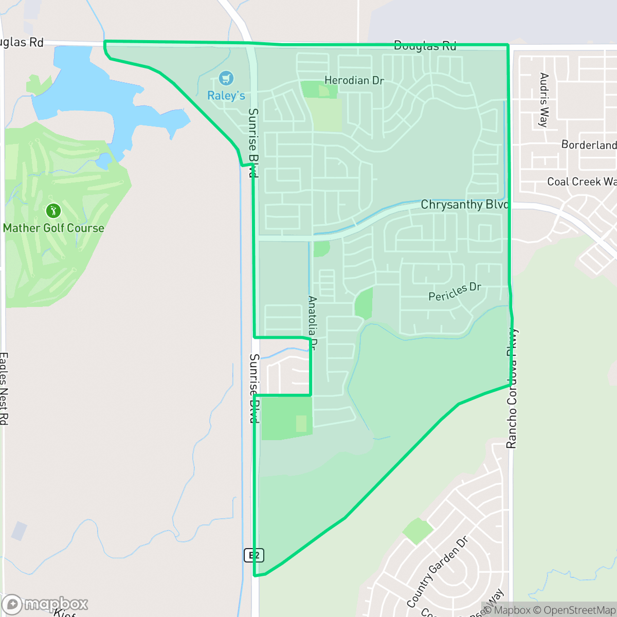 Map showing the location of Sunridge Anatolia, Rancho Cordova, CA