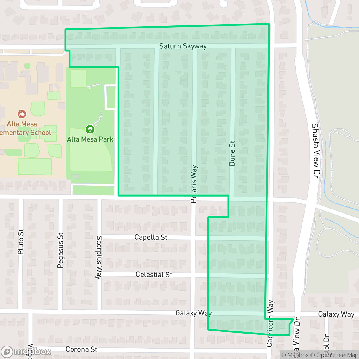 Map showing the location of Parkside Manor, Redding, CA