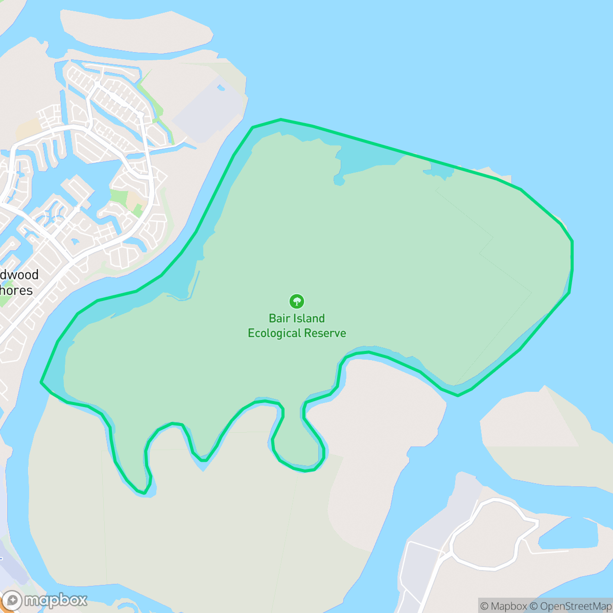 Map showing the location of Bair Island, Redwood City, CA