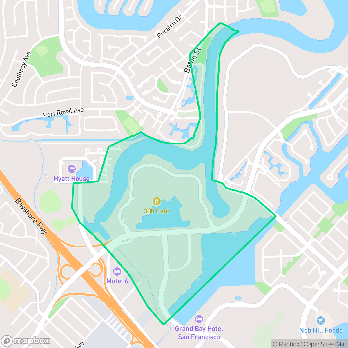 Map showing the location of Marine, Redwood City, CA