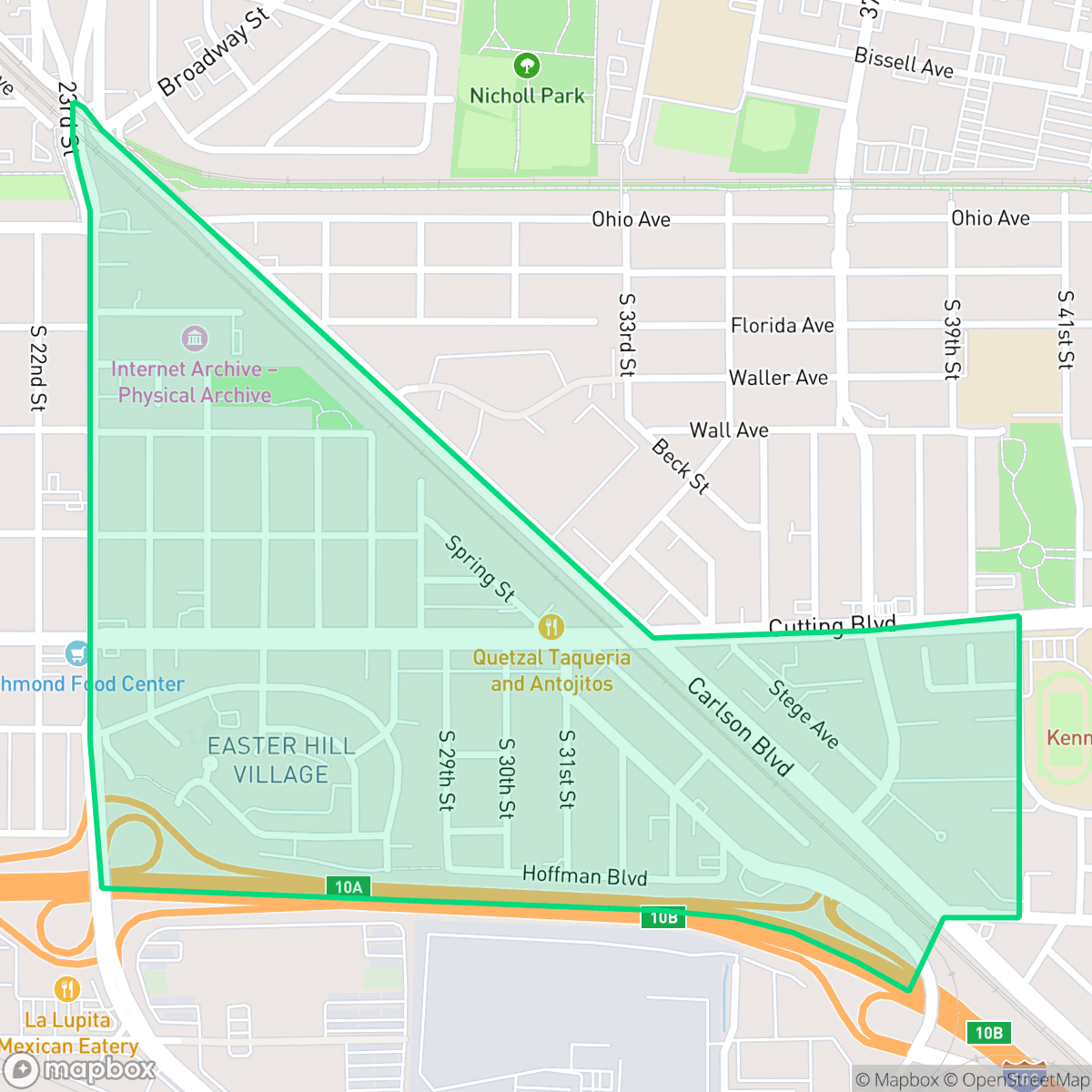 Map showing the location of Cortez/Stege, Richmond, CA