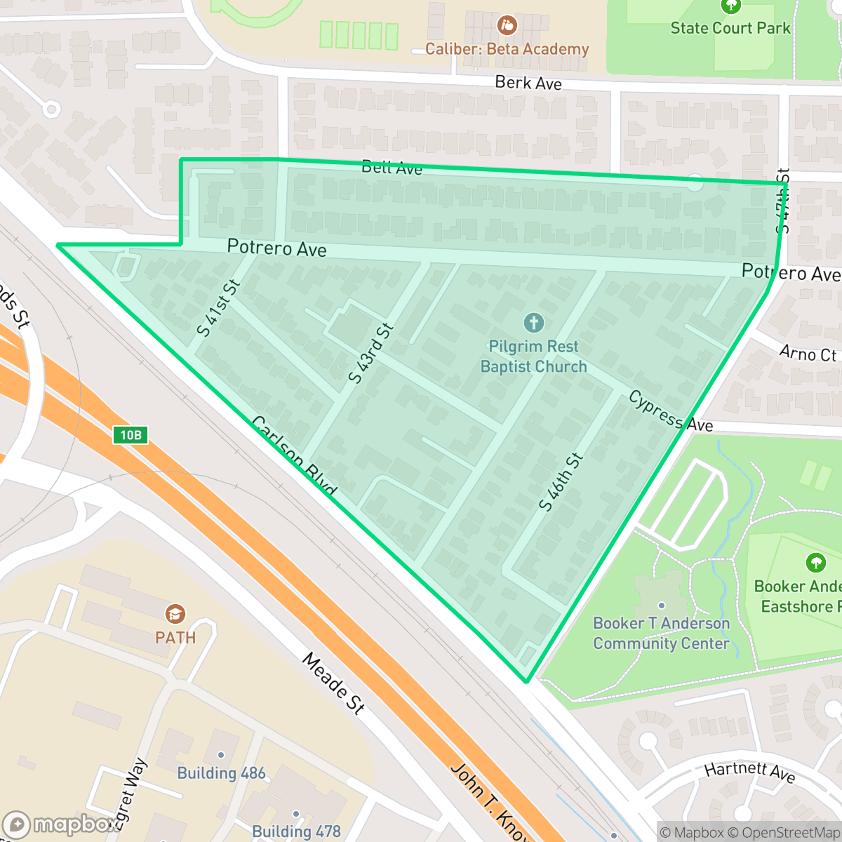 Map showing the location of Eastshore, Richmond, CA