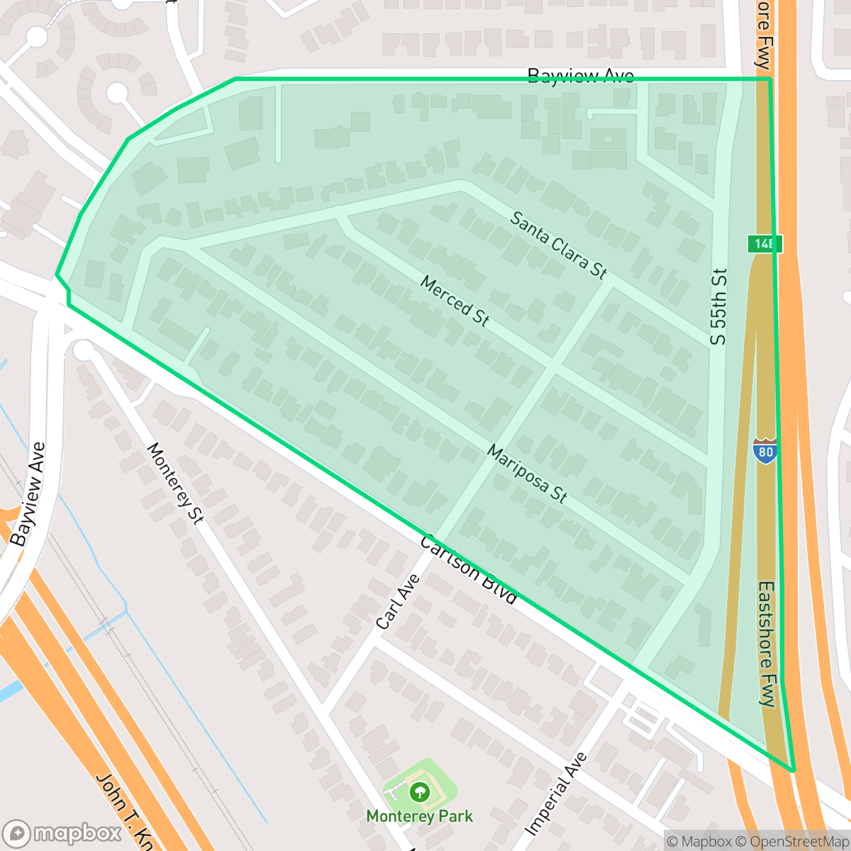 Map showing the location of Panhandle Annex, Richmond, CA