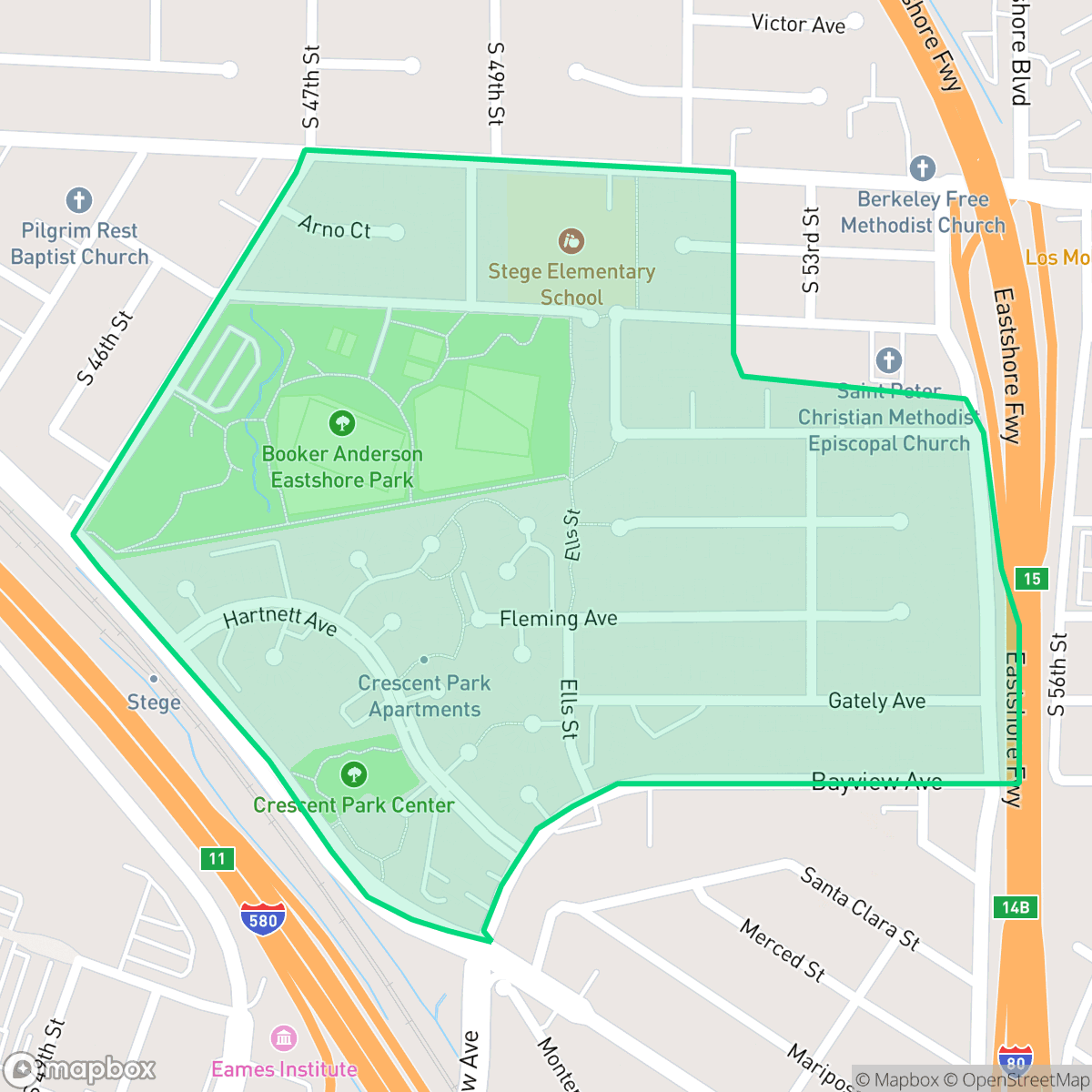 Map showing the location of Parkview, Richmond, CA