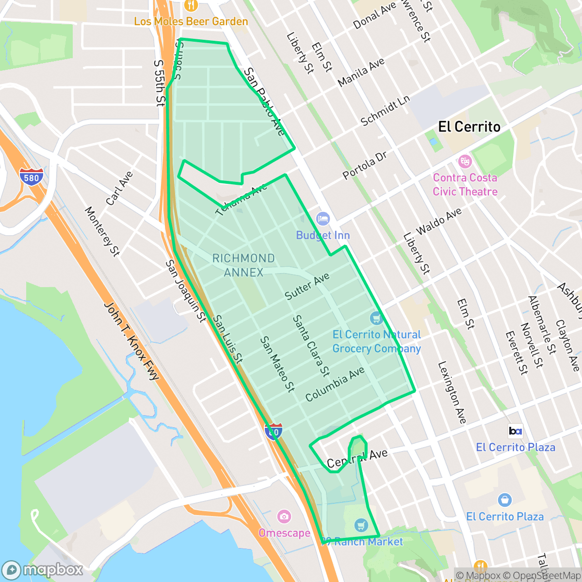 Map showing the location of Richmond Annex, Richmond, CA