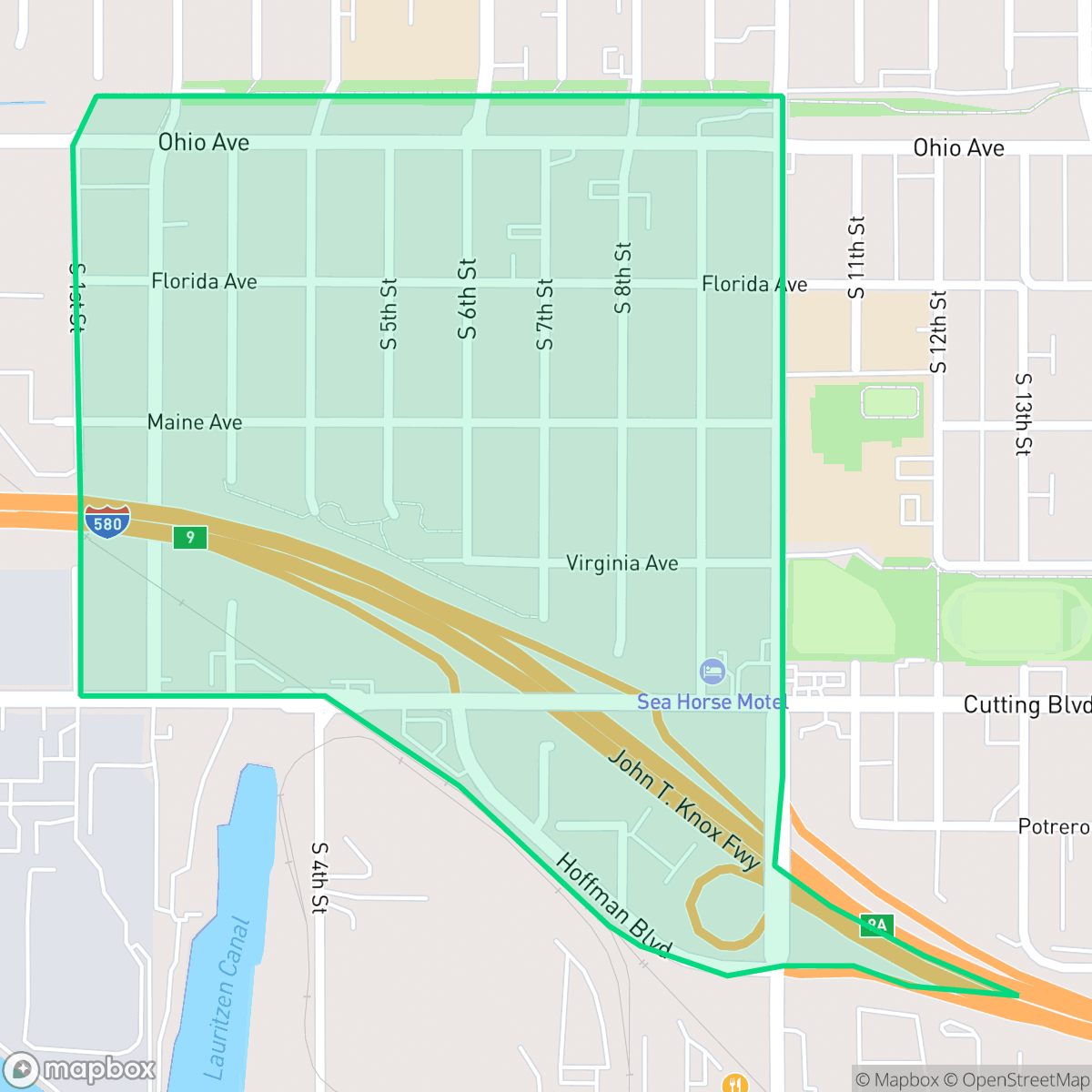 Map showing the location of Santa Fe, Richmond, CA