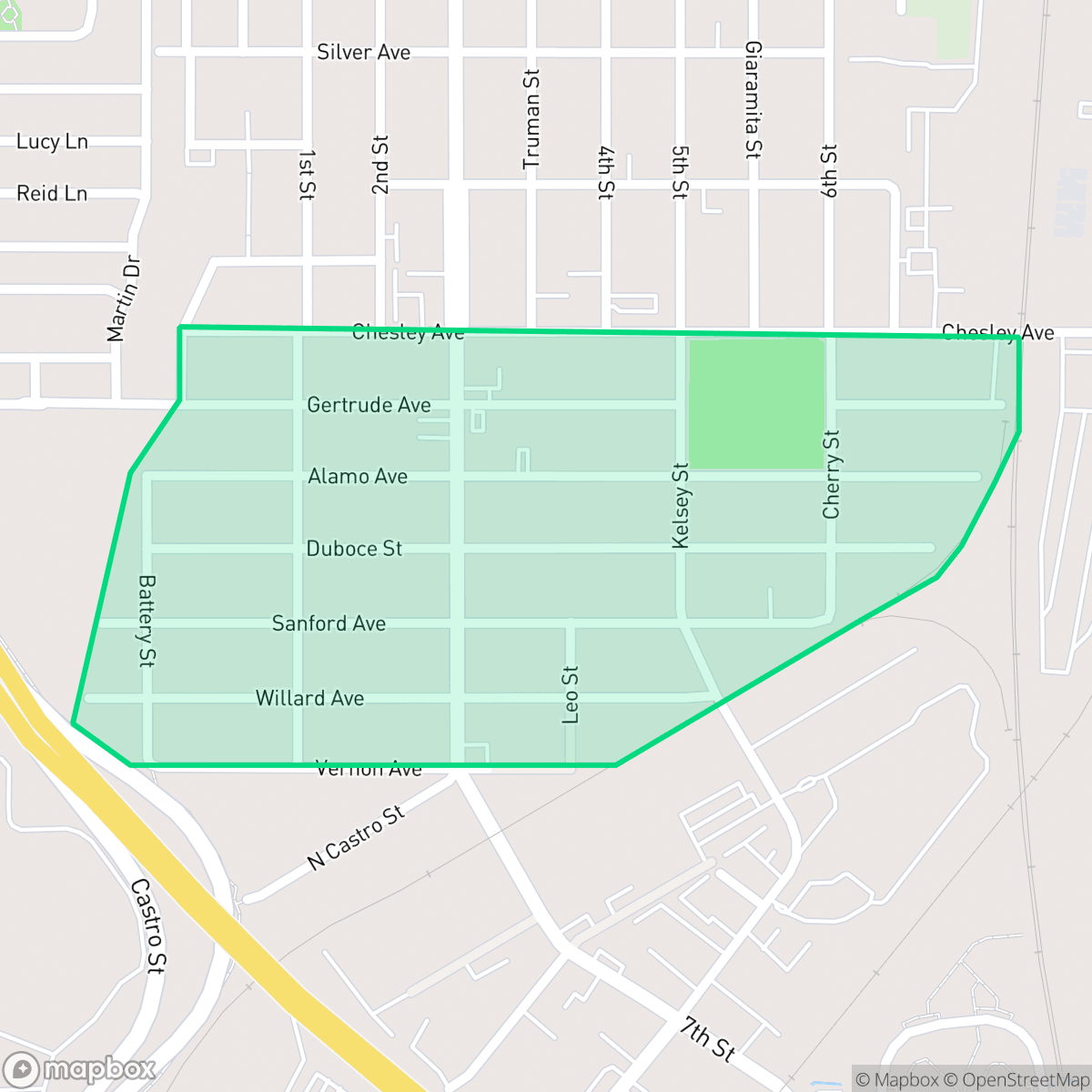 Map showing the location of Shields-Reid, Richmond, CA