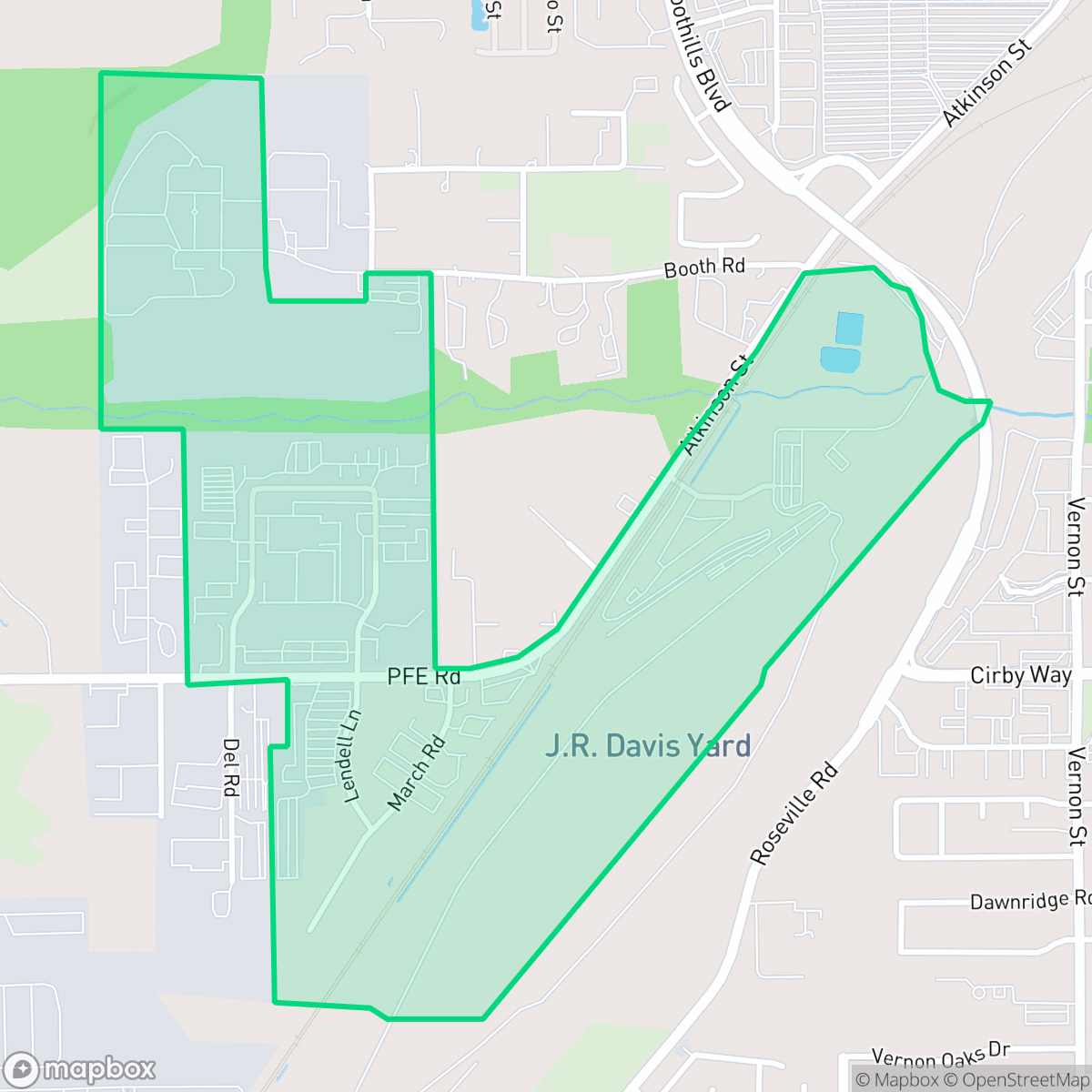 Map showing the location of Hilltop Circle, Roseville, CA