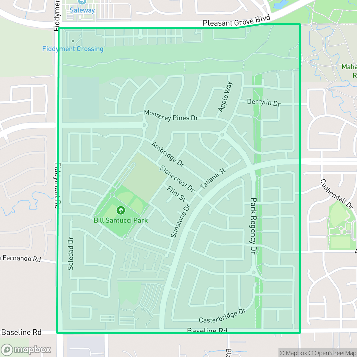 Map showing the location of Junction West, Roseville, CA