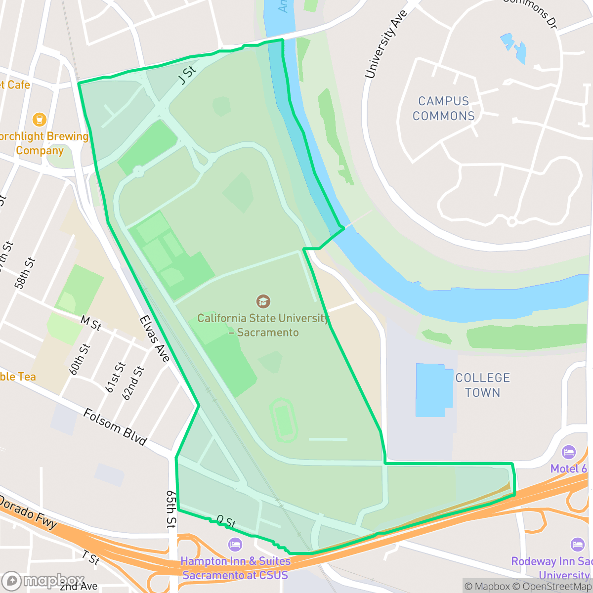 Map showing the location of CSUS, Sacramento, CA