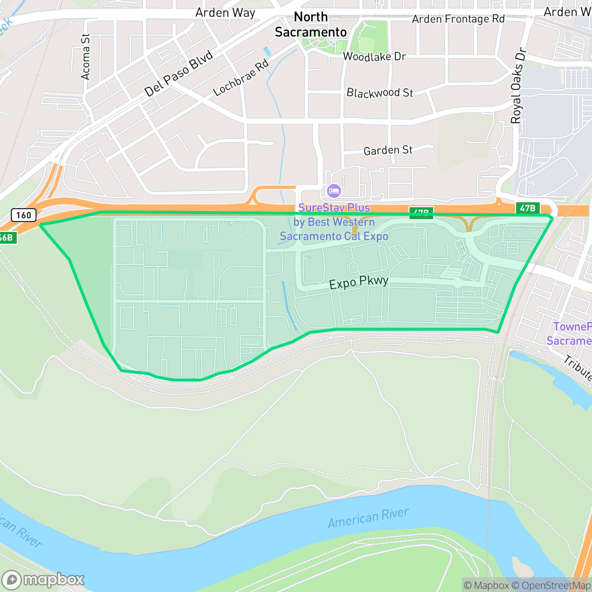 Map showing the location of Johnson Business Park, Sacramento, CA
