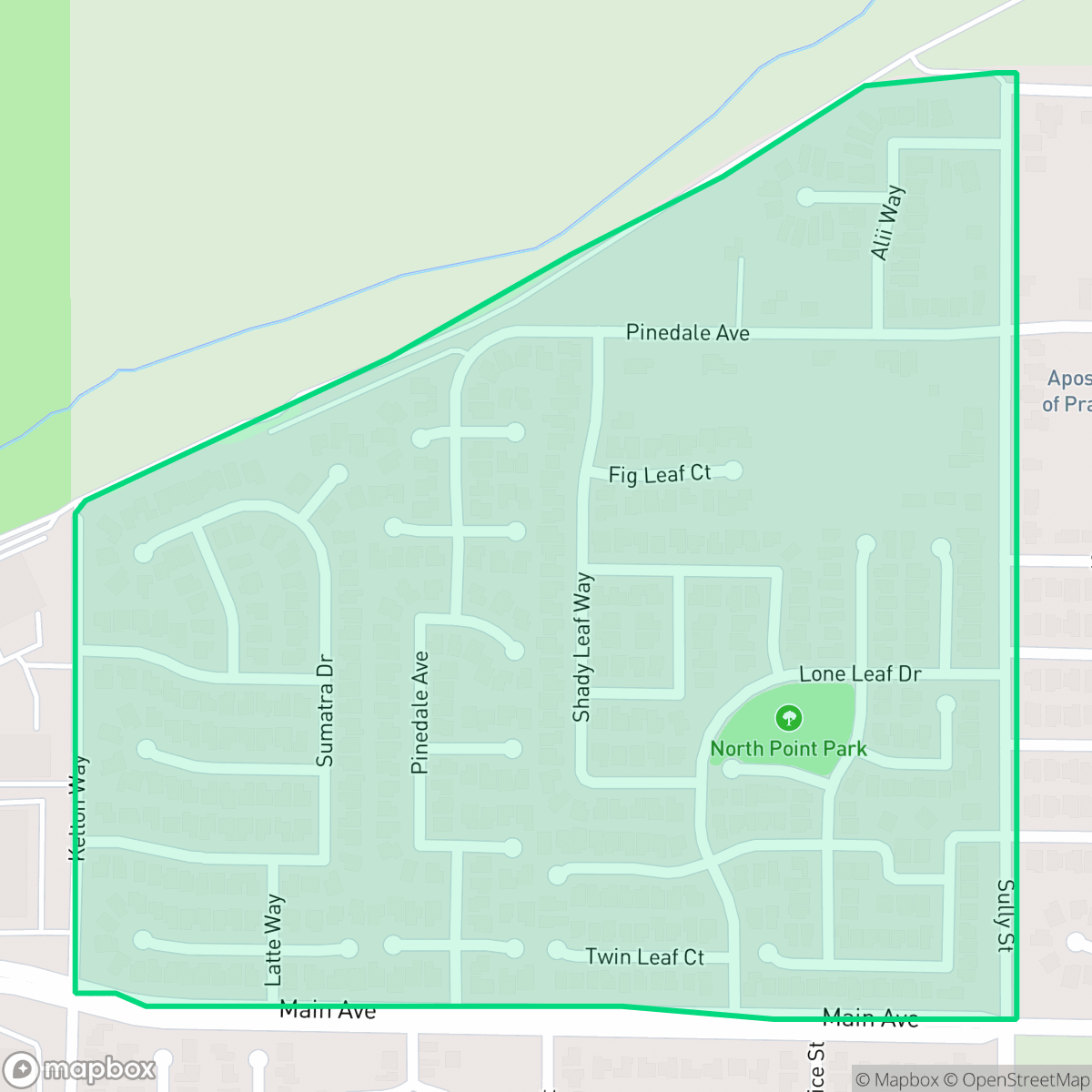 Map showing the location of North Pointe, Sacramento, CA