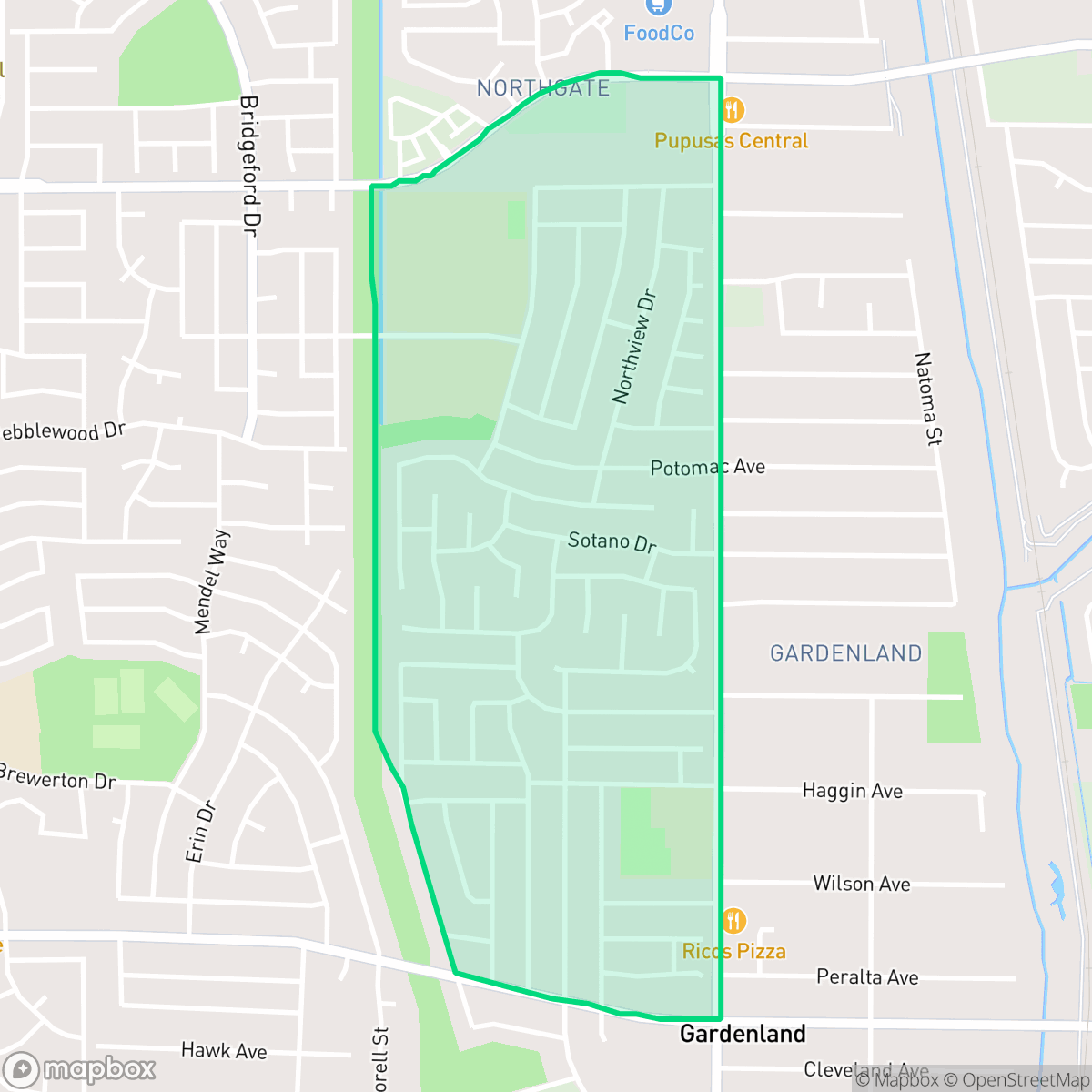 Map showing the location of Northgate, Sacramento, CA
