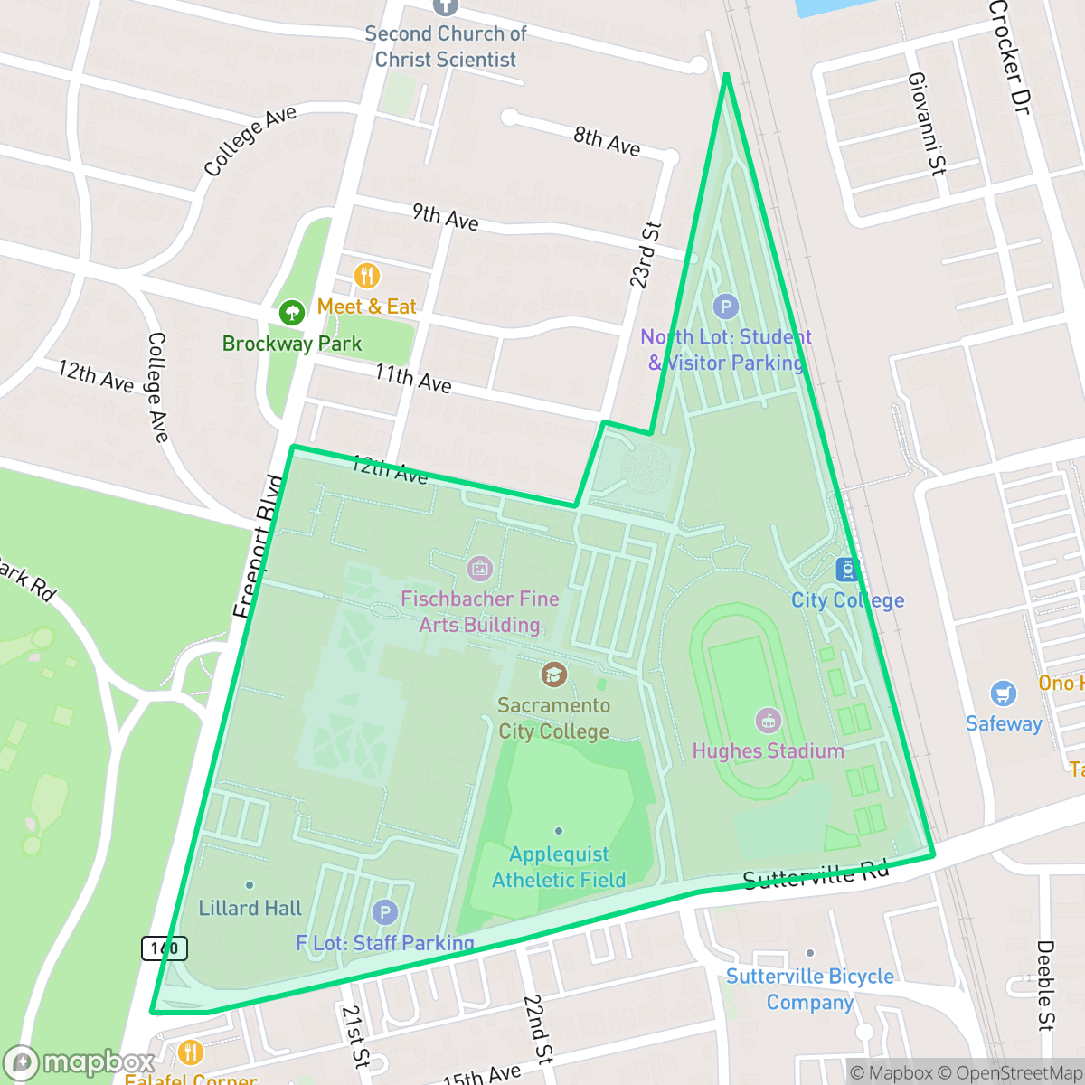 Map showing the location of SCC, Sacramento, CA