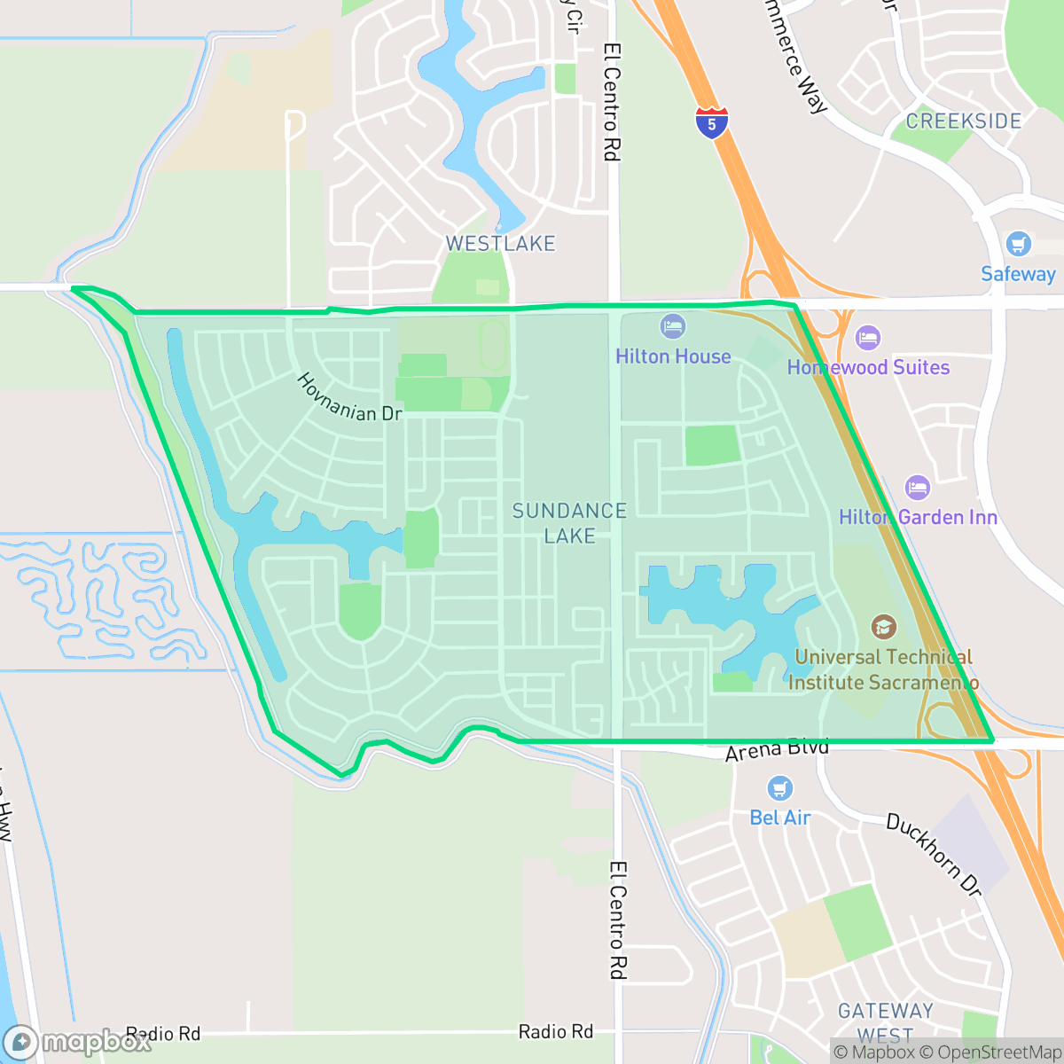 Map showing the location of Village 2, Sacramento, CA