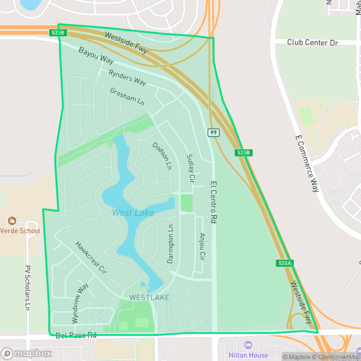 Map showing the location of Westlake, Sacramento, CA